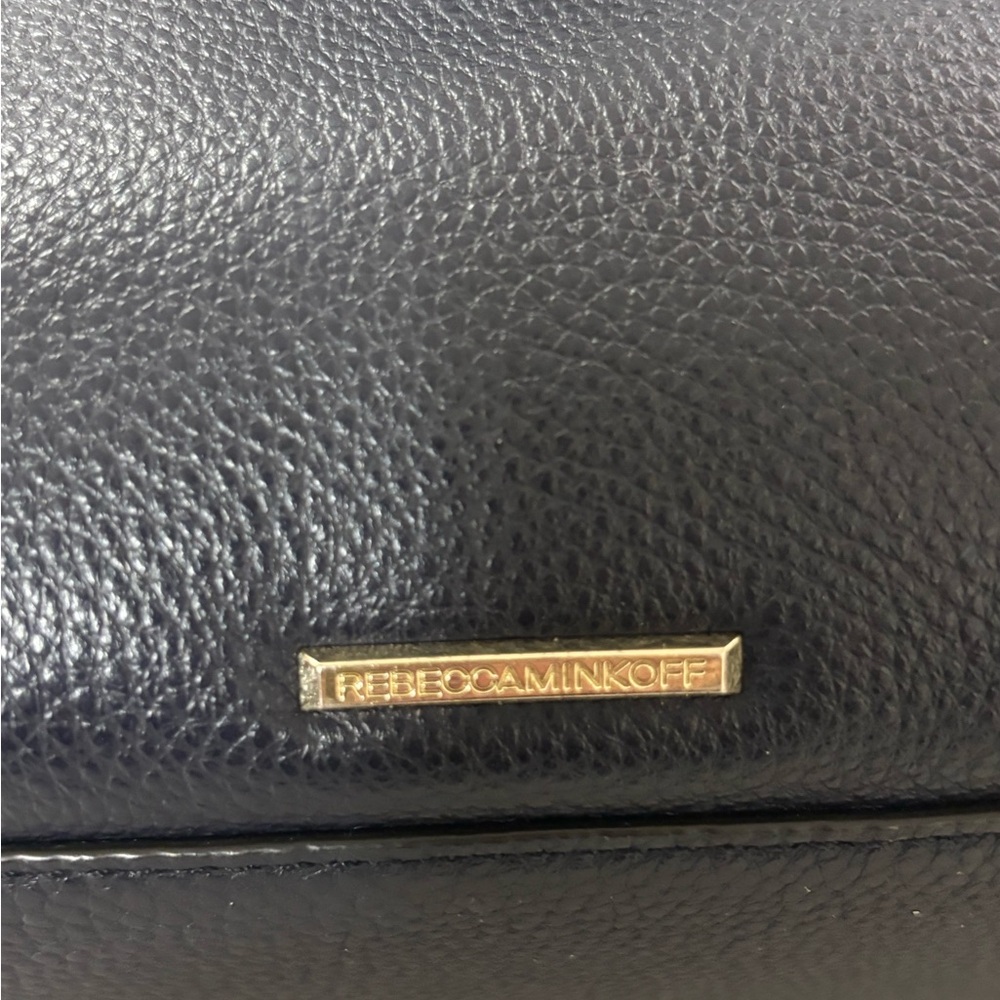 Rebecca Minkoff Geneva Grained Cowhide Dark Blue Leather Women's Bag - Picture 12 of 16